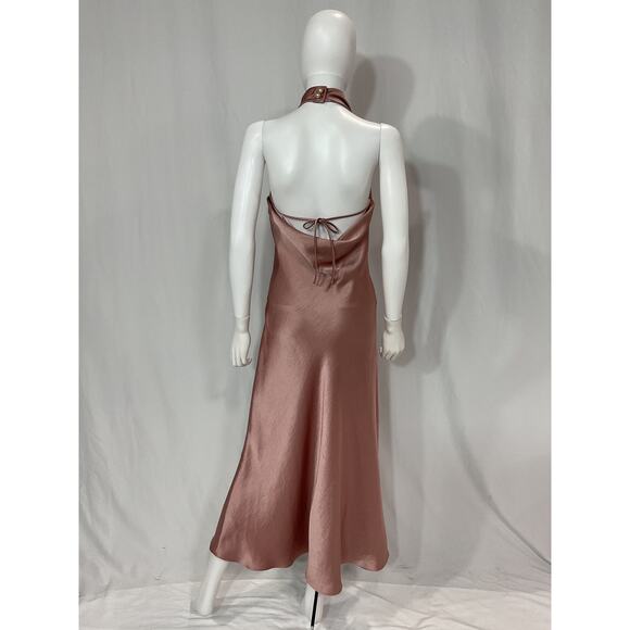 Vince 'Halter' Pink Cowl Neck Open Back Tie Dress Size XS - Picture 3 of 5